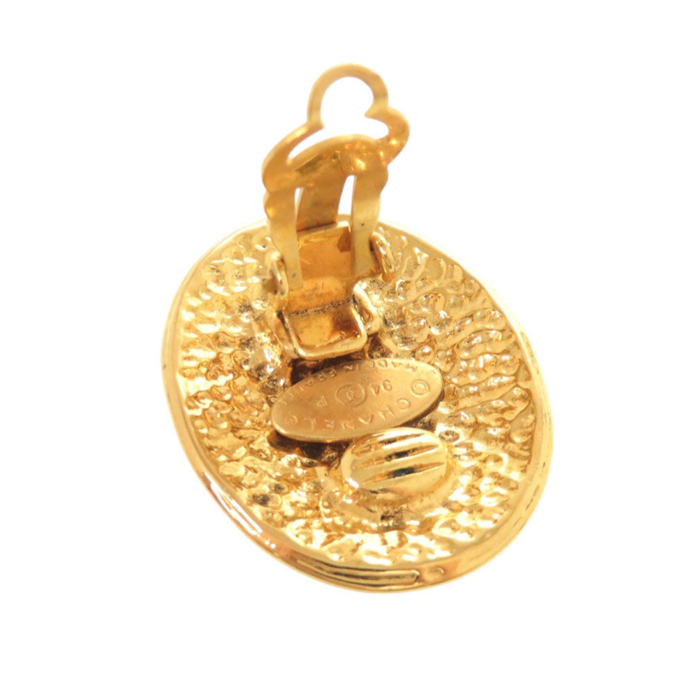 CHANEL Authentic Vintage Gold Logo Earrings - Picture 5 of 10